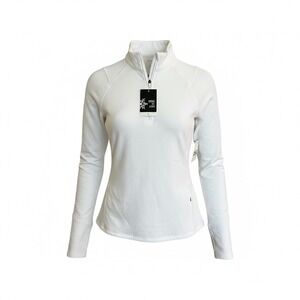DSG Women's Run Grid 1/4 Zip Pure White Moisture Wicking Fleece Top Size L UV 50